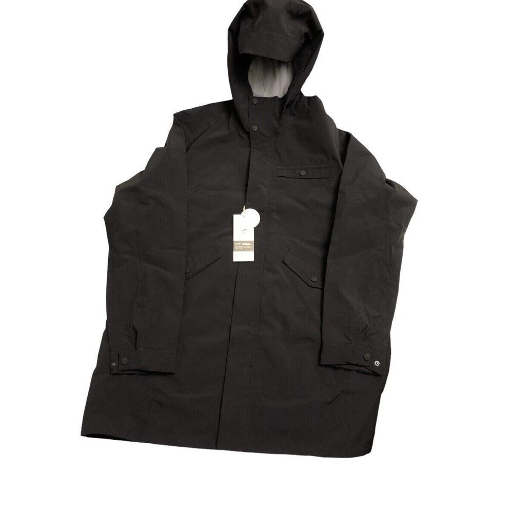 Vuori Men’s Palisades Long Rain Water-proof Hooded Jacket Black Size M New $268